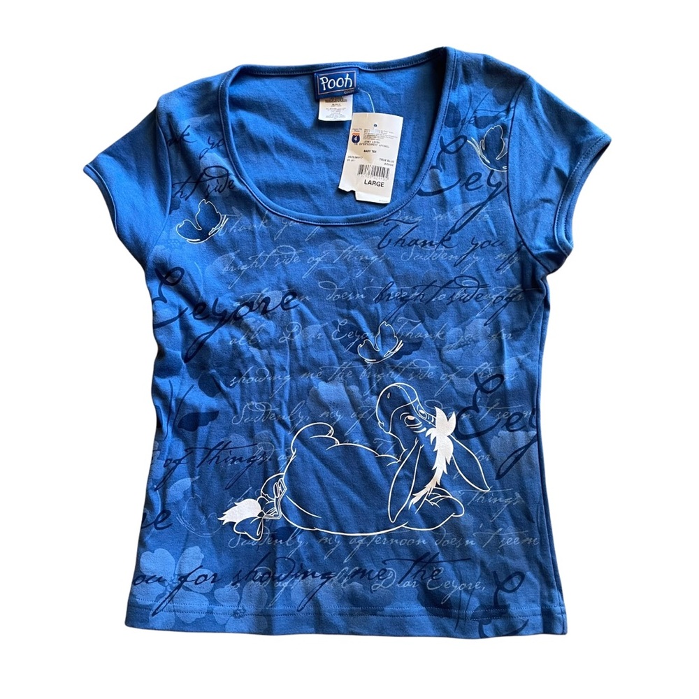 Disney Kids Girls Eeyore T-Shirt Blue L NWT